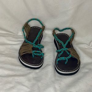 Blue and brown Sandals